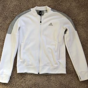 Women’s adidas white and gray zip up